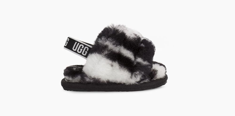 Ugg Fluff Yeah Marble - Kids Slides - Black - NZ (5129VPOHA)